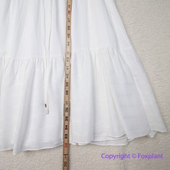 New! White House Black Market Drawstring Mini Dress off white, size M - Picture 9 of 16